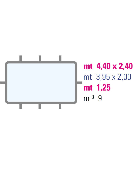 Piscina rettangolare Niagara Small 3,95 x 2,00 x h1,25