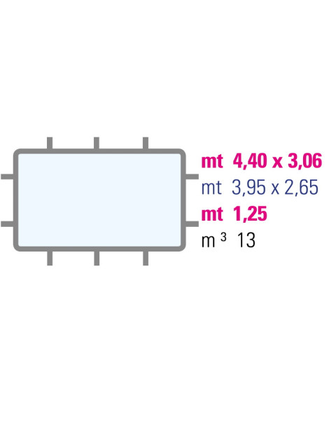 Piscina rettangolare Niagara 3,95 x 2,65 x h1,25 M