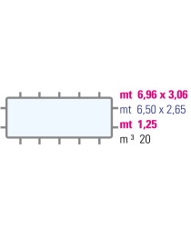 Piscina rettangolare Niagara 6,50 x 2,65 x h1,25 M
