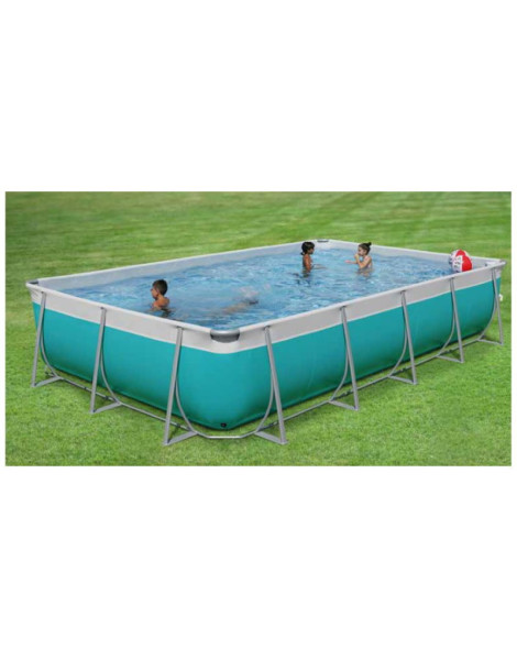 Piscina fuori terra rettangolare Supreme 6,50 x 3,90 x 1,32 M con copertura in polipropilene