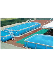 Piscina fuori terra rettangolare Mega 7,80 x 5,20 x 1,47 M con copertura in polipropilene