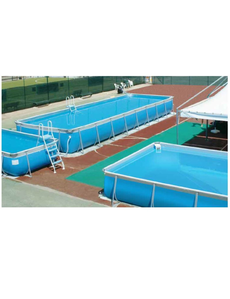 Piscina fuori terra rettangolare Mega 14,40 x 5,20 x 1,47 M con copertura in polipropilene