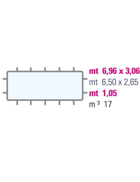 Piscina fuori terra rettangolare Majorca TOP 650 x 265 x h105cm adatta per spazi piccoli