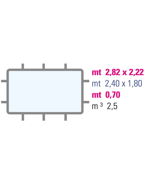 Piscina fuori terra rettangolare Majorca JR 240 x 180 x h70 cm adatta per spazi piccoli