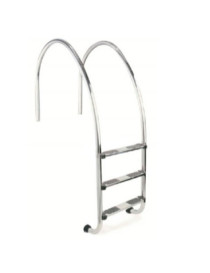 Scaletta per piscina BORDO SFIORO inox AISI 316 con 3 gradini de luxe