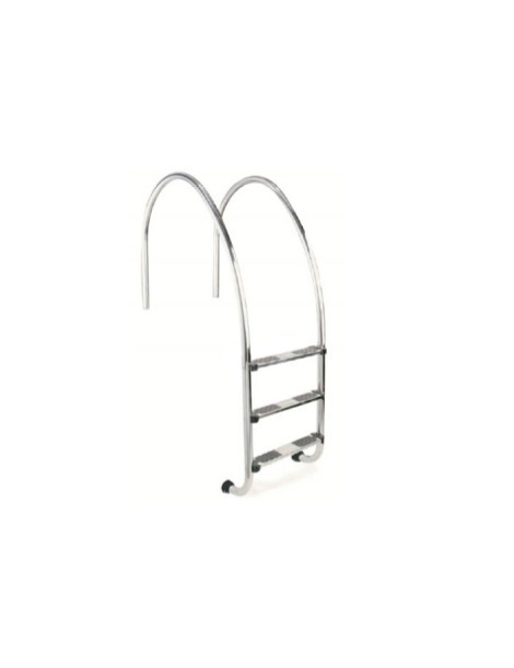 Scaletta per piscina BORDO SFIORO inox AISI 316 con 3 gradini de luxe