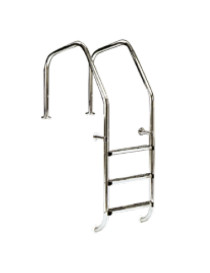 Scaletta per piscina 1000 BORDO SFIORO inox AISI 316 con 4 gradini deluxe