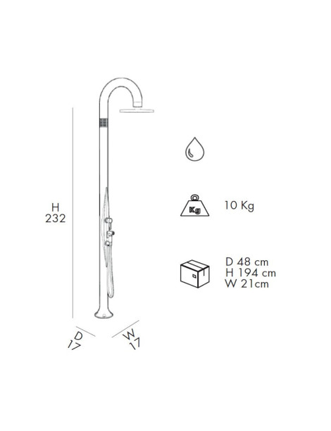 Doccia tradizionale FUNNY YIN T345 resina con miscelatore + doccetta mobile ARKEMA