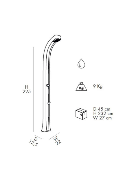 Doccia Tradizionale SPRING PLUS B125 polietilene con miscelatore acqua calda fredda + rubinetto lavapiedi Arkema