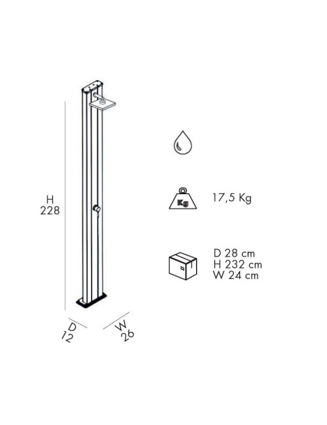 Doccia Tradizionale SPRING S A205 in Alluminio con Miscelatore ARKEMA