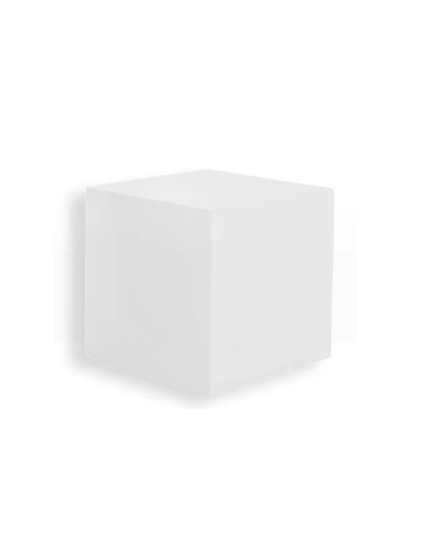 Cubo in resina colorata per arredo giardino - IRIS POUF BIANCO