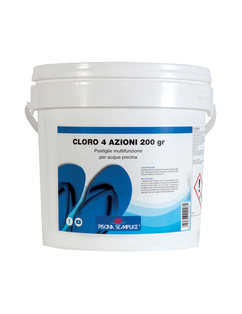 CLORO 4 AZIONI PASTIGLIE 200gr. 5 KG