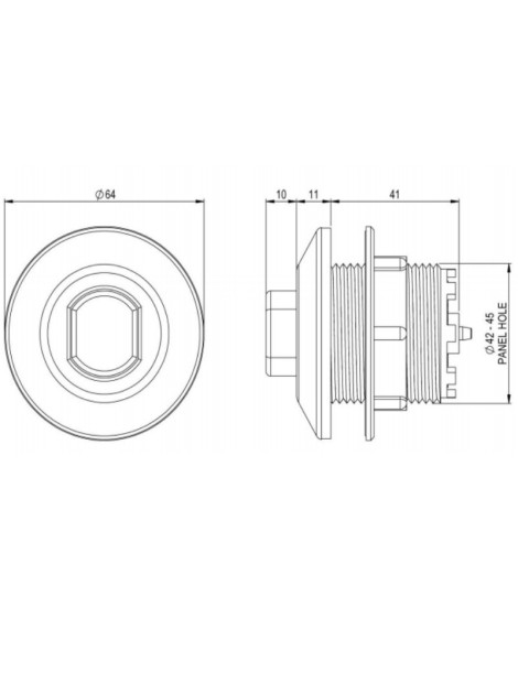 PULSANTE ABS BIANCO SPORGENTE FORO 42MM