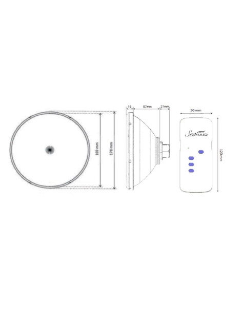 LAMPADA PER FARO PAR56 90 LED RGB 16W 12V AC CON TELECOMANDO
