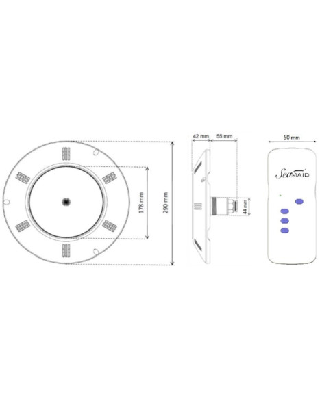 PROIETTORE PIATTO 90 LED RGB 16,0W-12V AC CON TELECOMANDO