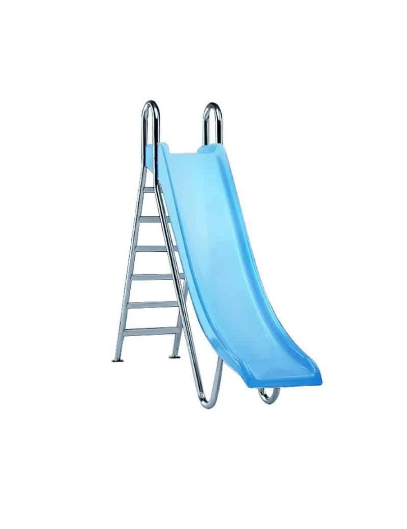 SCIVOLO PER PISCINA AZZURRO CON CORRIMANO INOX