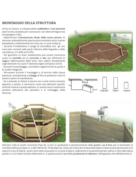 PISCINA FUORI TERRA IN LEGNO ROTONDA TIGRE