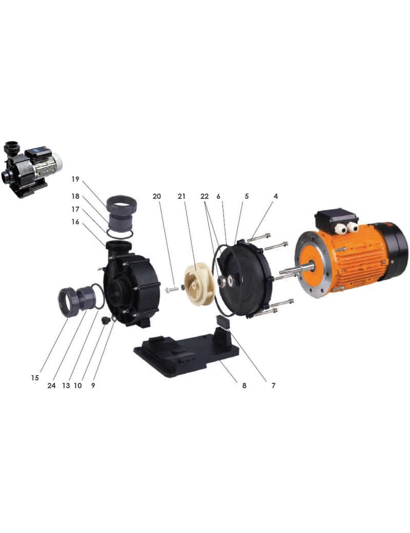 RICAMBI POMPA BRETON 2200-3000 SENZA PREFILTRO