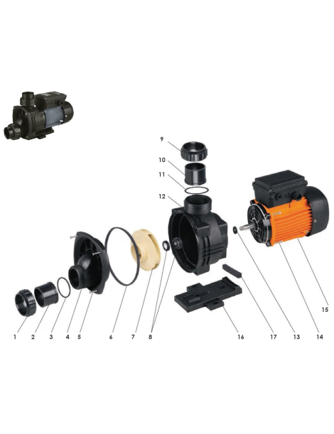 RICAMBI POMPA ARCA 550-750 SENZA PREFILTRO