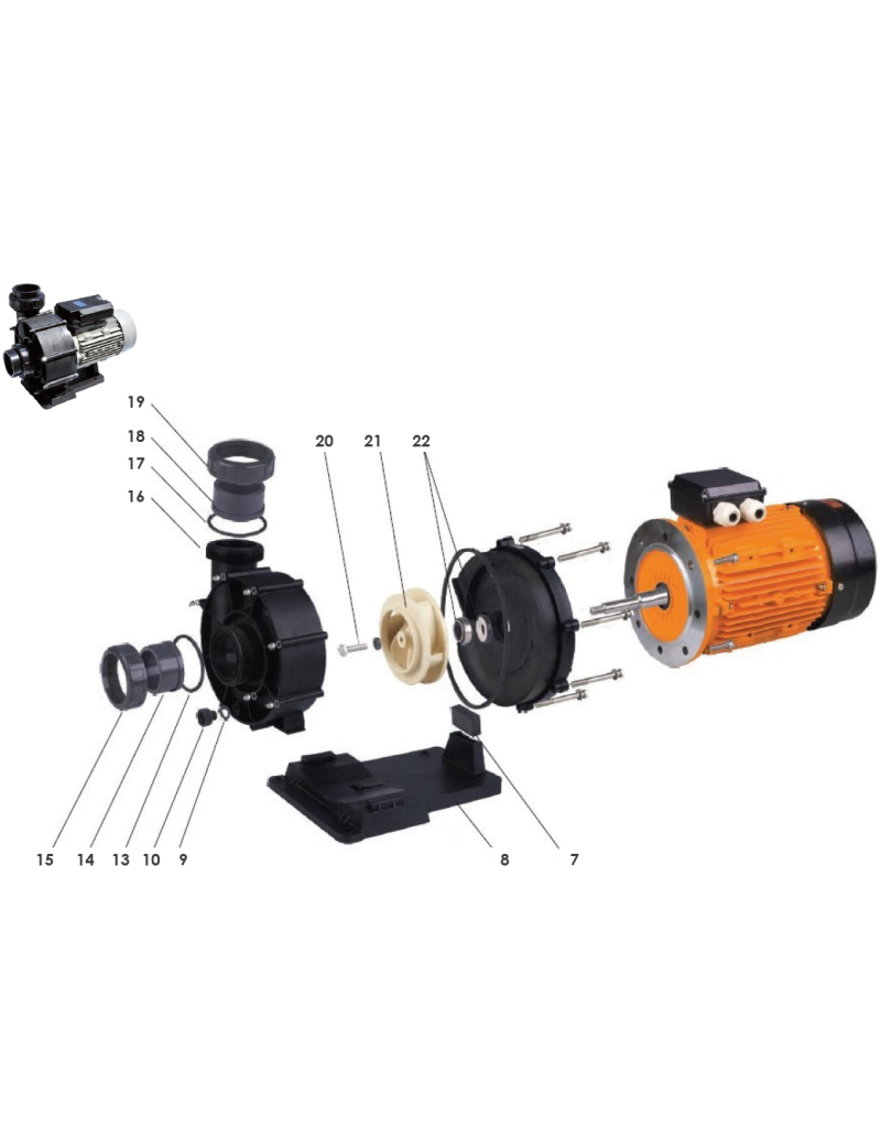 RICAMBI POMPA ARCA 2200-3000 SENZA PREFILTRO
